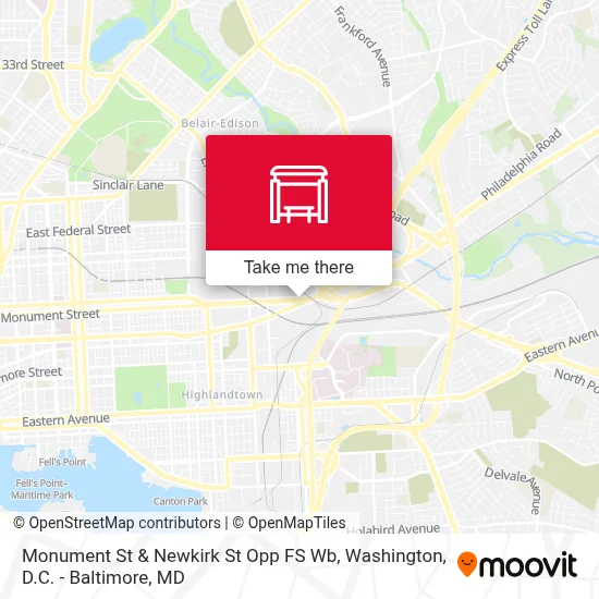 Monument St & Newkirk St Opp FS Wb map