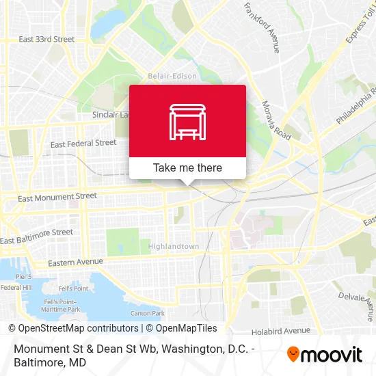 Monument St & Dean St Wb map