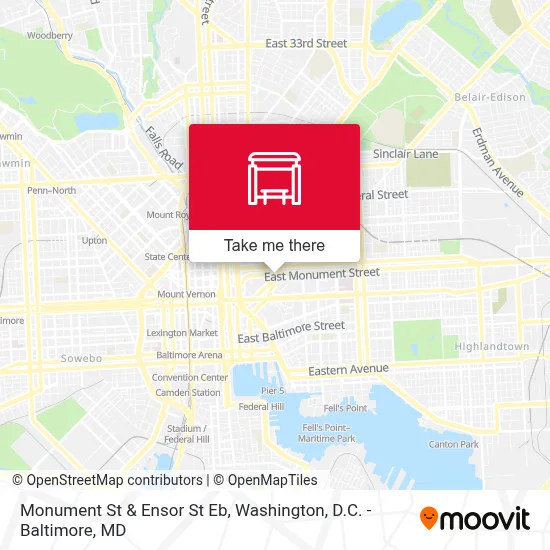 Monument St & Ensor St Eb map