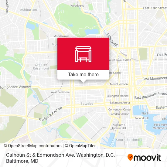 Calhoun St & Edmondson Ave map