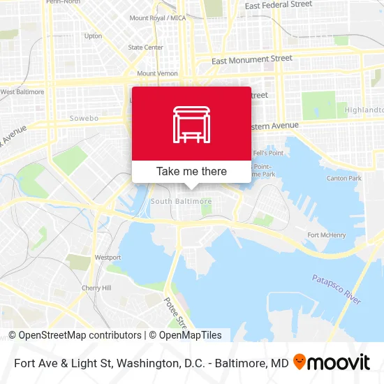 Fort Ave & Light St map