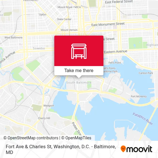 Fort Ave & Charles St map