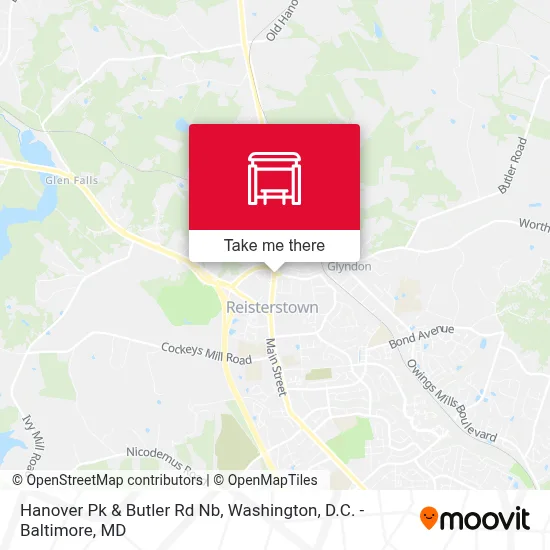 Hanover Pk & Butler Rd Nb map