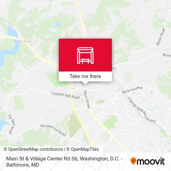Main St & Village Center Rd Sb map