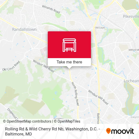 Rolling Rd & Wild Cherry Rd Nb map