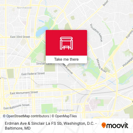 Erdman Ave & Sinclair La FS Sb map