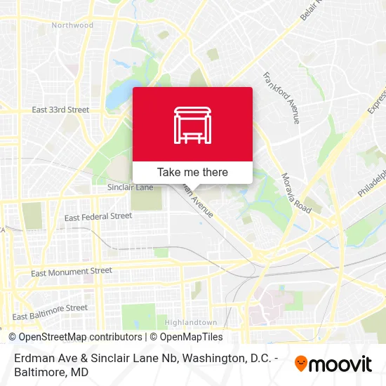 Erdman Ave & Sinclair Lane Nb map