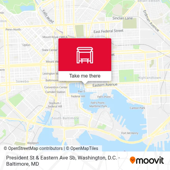 President St & Eastern Ave Sb map