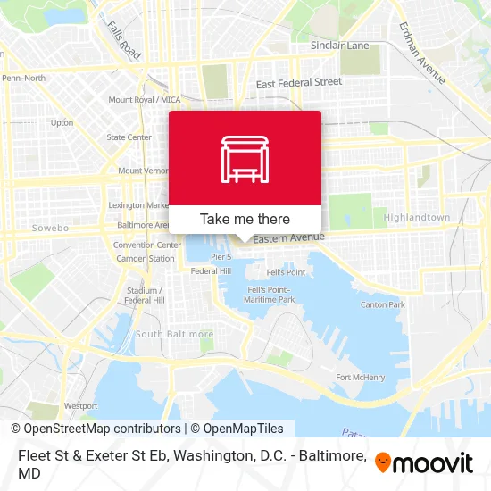 Fleet St & Exeter St Eb map