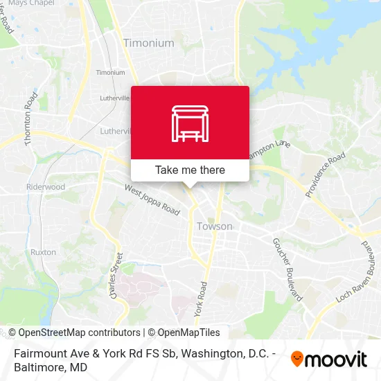 Fairmount Ave & York Rd FS Sb map