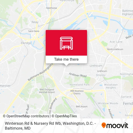 Winterson Rd & Nursery Rd Wb map
