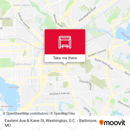 Eastern Ave & Kane St map