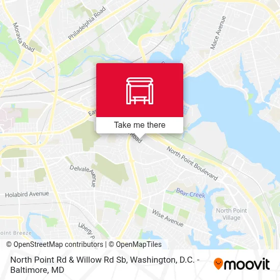 North Point Rd & Willow Rd Sb map