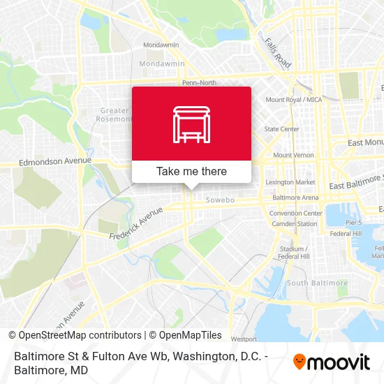 Baltimore St & Fulton Ave Wb map