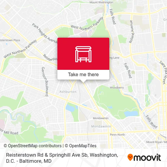 Reisterstown Rd & Springhill Ave Sb map