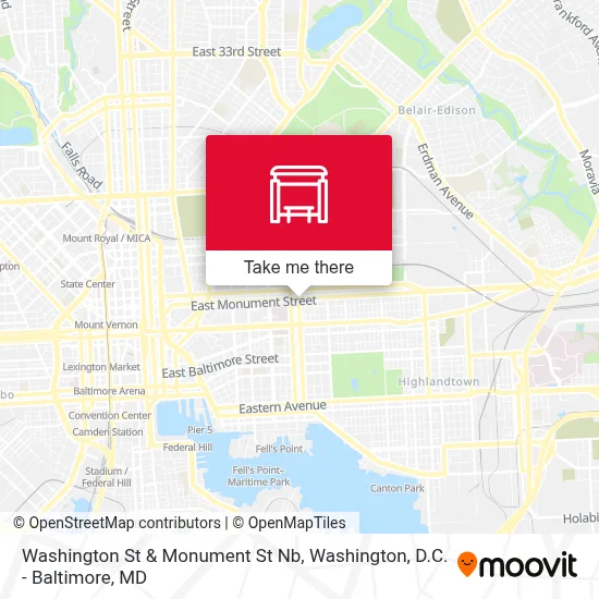 Washington St & Monument St Nb map