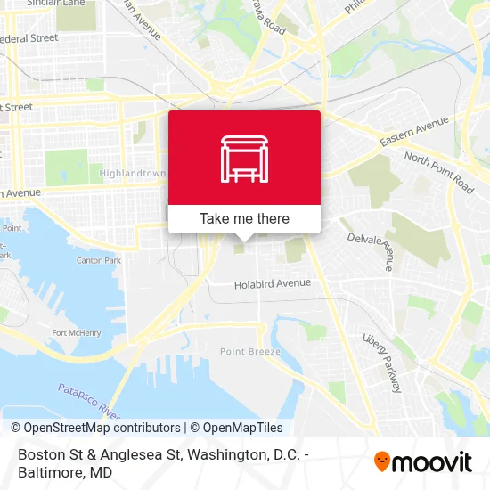 Boston St & Anglesea St map