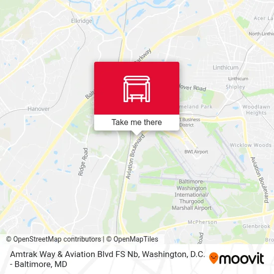 Amtrak Way & Aviation Blvd FS Nb map