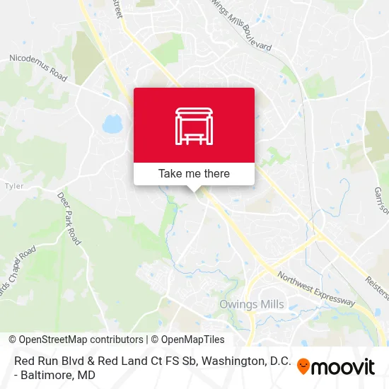 Red Run Blvd & Red Land Ct FS Sb map
