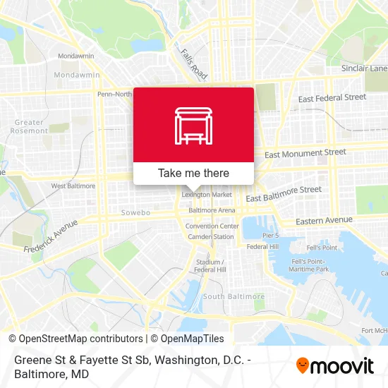 Greene St & Fayette St Sb map