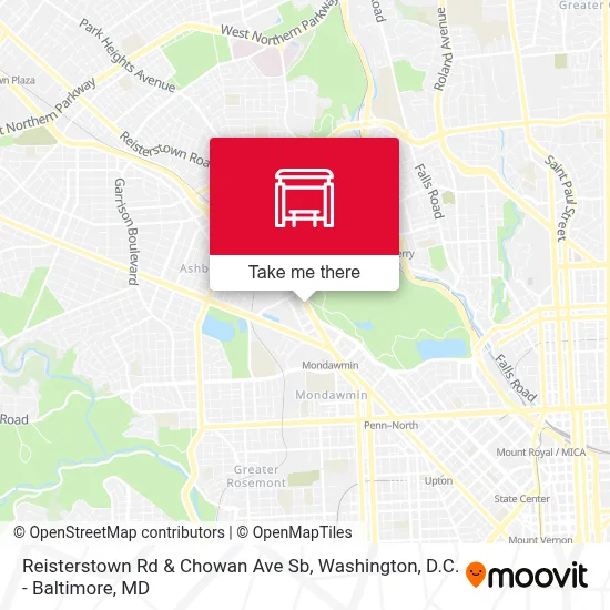 Reisterstown Rd & Chowan Ave Sb map
