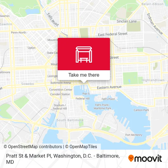 Pratt St & Market Pl map