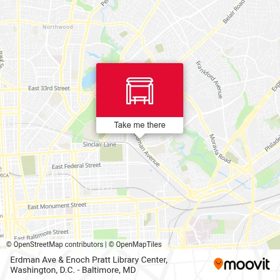 Erdman Ave & Enoch Pratt Library Center map