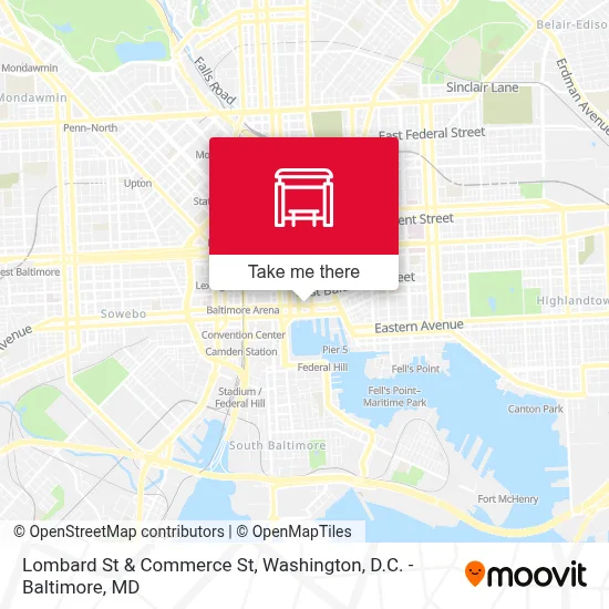 Lombard St & Commerce St map