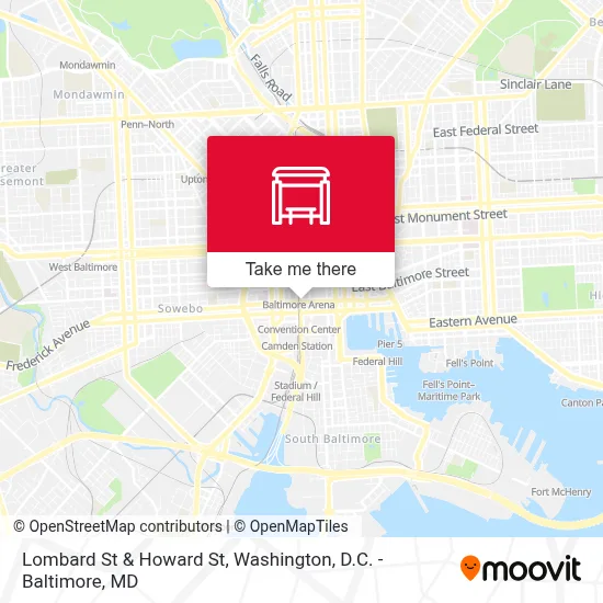 Lombard St & Howard St map
