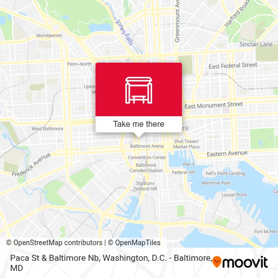 Paca St & Baltimore Nb map