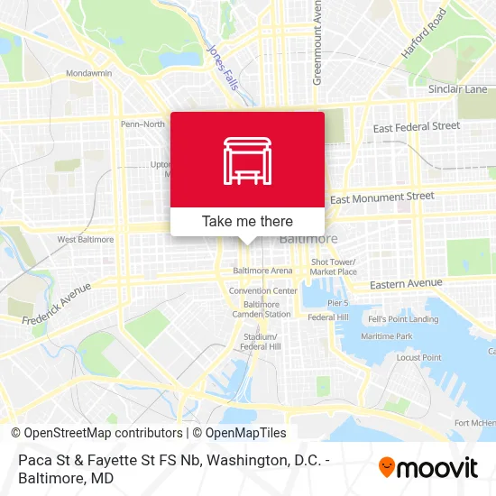 Paca St & Fayette St FS Nb map