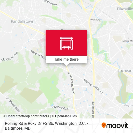 Rolling Rd & Roxy Dr FS Sb map