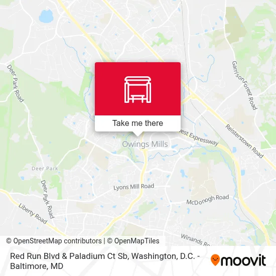 Red Run Blvd & Paladium Ct Sb map