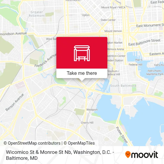 Wicomico St & Monroe St Nb map