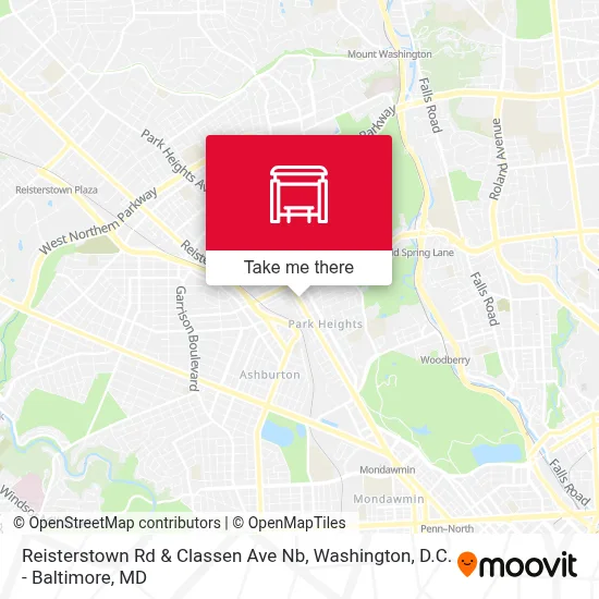 Reisterstown Rd & Classen Ave Nb map