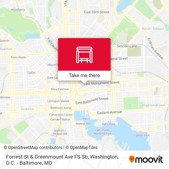 Forrest St & Greenmount Ave FS Sb map
