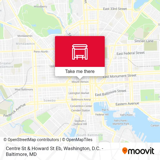 Centre St & Howard St Eb map