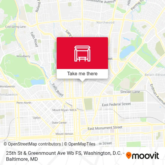 25th St & Greenmount Ave Wb FS map