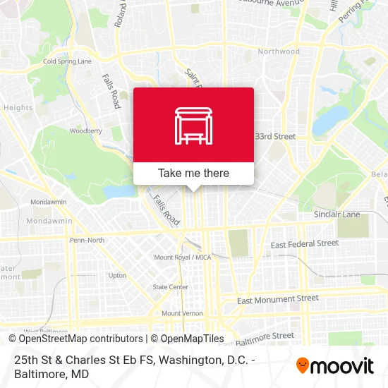 25th St & Charles St Eb FS map