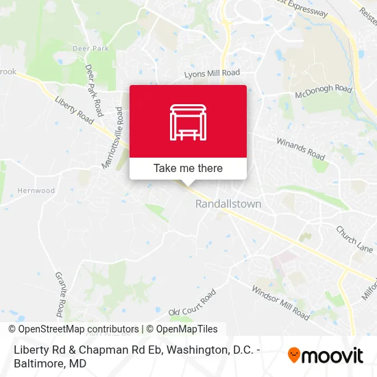 Liberty Rd & Chapman Rd Eb map