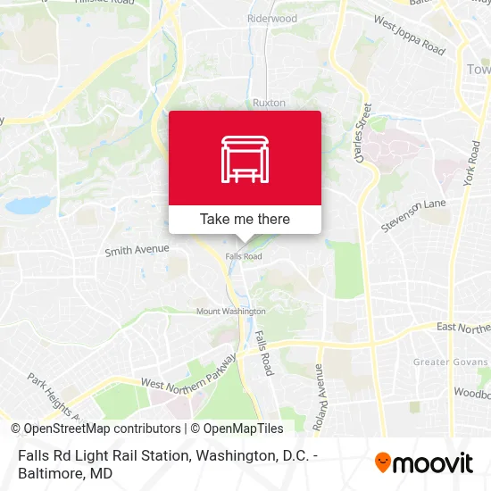 Falls Rd Light Rail Station map