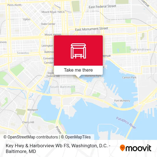 Key Hwy & Harborview Wb FS map