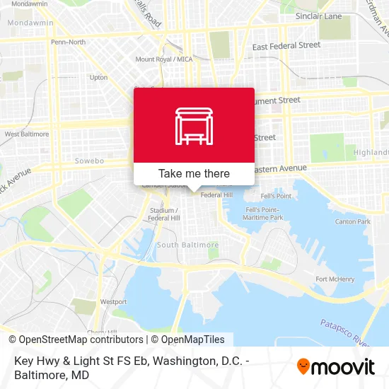 Key Hwy & Light St FS Eb map