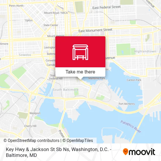 Key Hwy & Jackson St Sb Ns map