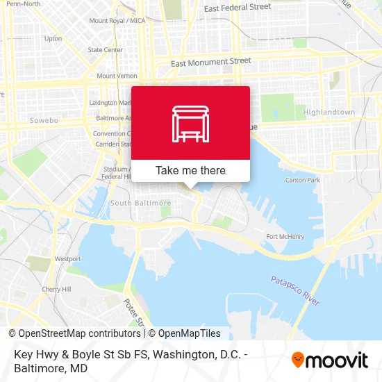 Key Hwy & Boyle St Sb FS map