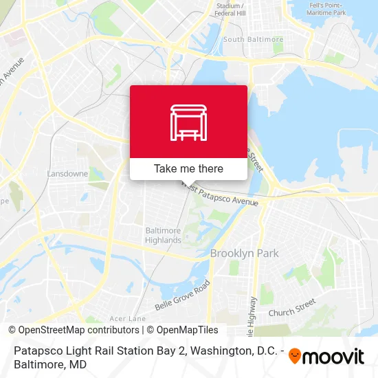 Patapsco Light Rail Station Bay 2 map