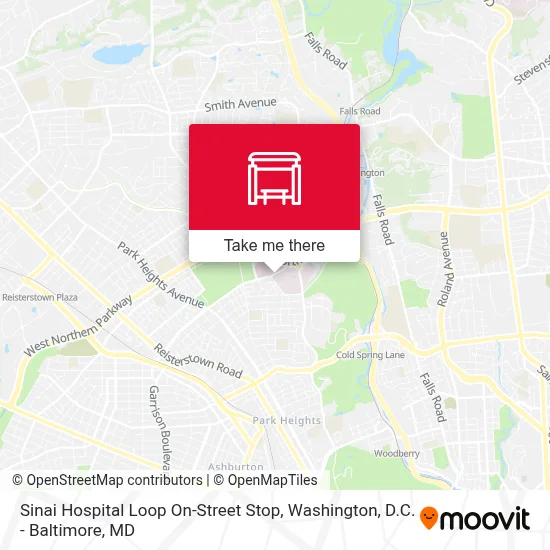 Sinai Hospital Loop On-Street Stop map