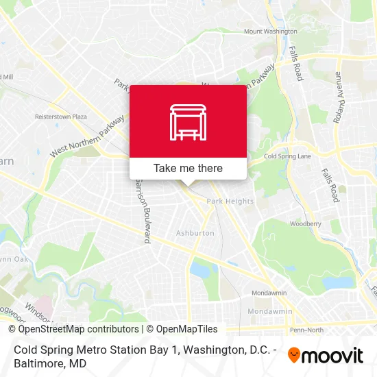 Cold Spring Metro Station Bay 1 map