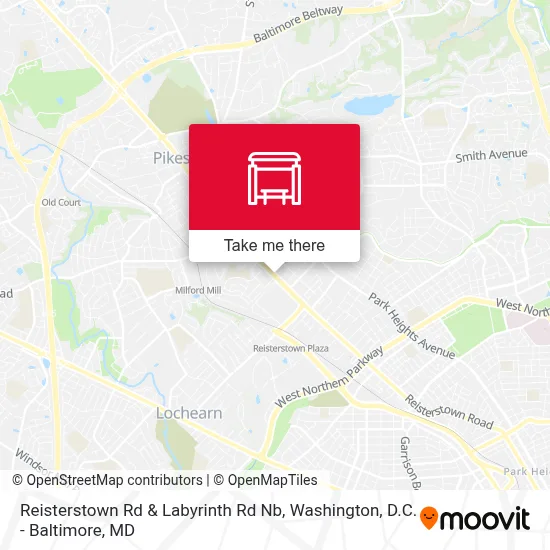 Reisterstown Rd & Labyrinth Rd Nb map