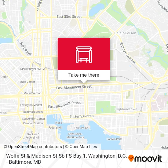 Wolfe St & Madison St Sb FS Bay 1 map